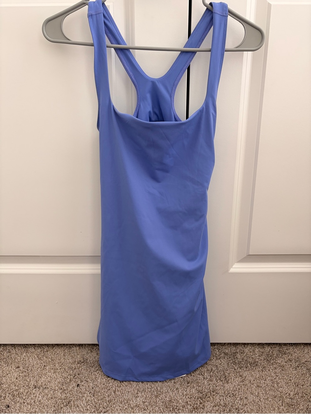 Periwinkle Blue Racerback Tank Dress - Lightweight Active Layer